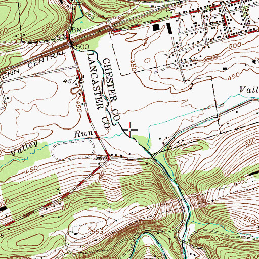Topographic Map of Valley Creek, PA