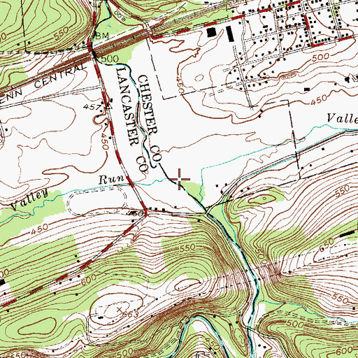 Topographic Map of Valley Run, PA