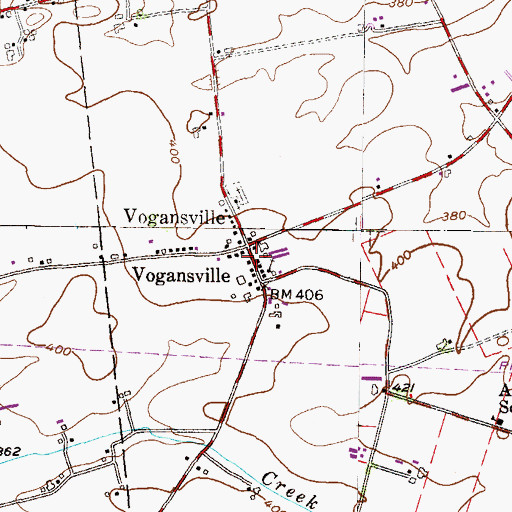 Topographic Map of Vogansville, PA