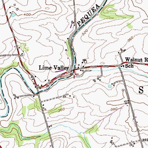 Topographic Map of Walnut Run, PA