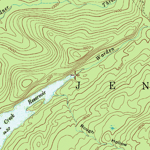 Topographic Map of Warden Creek, PA