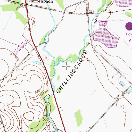 Topographic Map of West Branch Chillisquaque Creek, PA