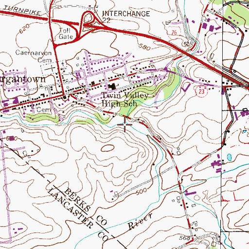 Topographic Map of West Branch Conestoga River, PA