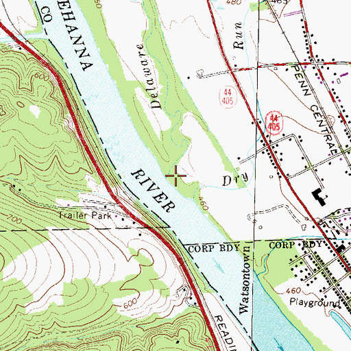 Topographic Map of Delaware Run, PA