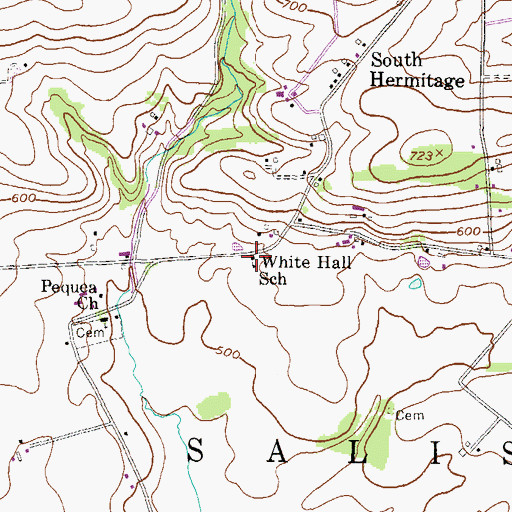 Topographic Map of White Hall School, PA
