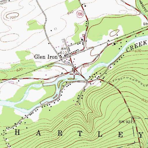 Topographic Map of Whitethorn Run, PA
