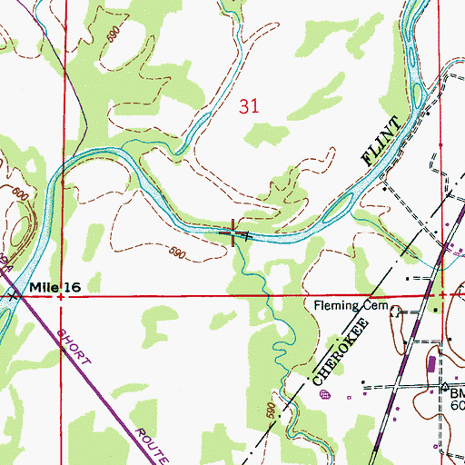 Topographic Map of Goose Creek, AL