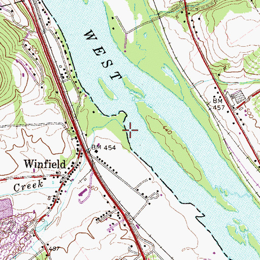 Topographic Map of Winfield Creek, PA