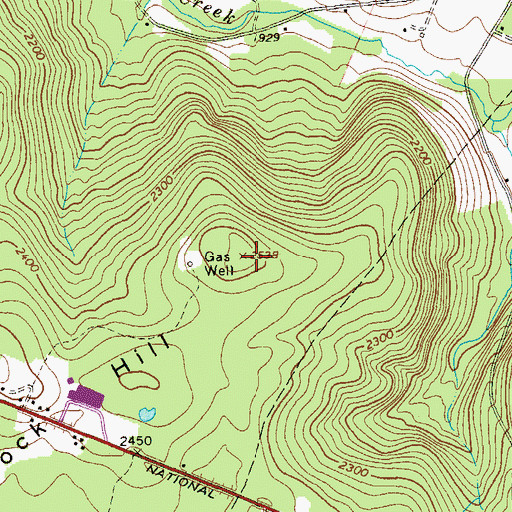 Topographic Map of Woodcock Hill, PA