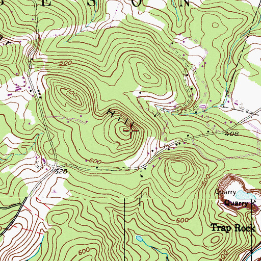 Topographic Map of Cedar Hill, PA