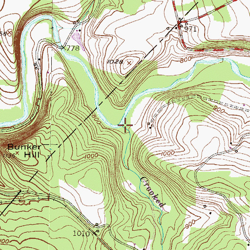 Topographic Map of Crooked Run, PA