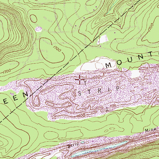 Topographic Map of Green Mountain, PA
