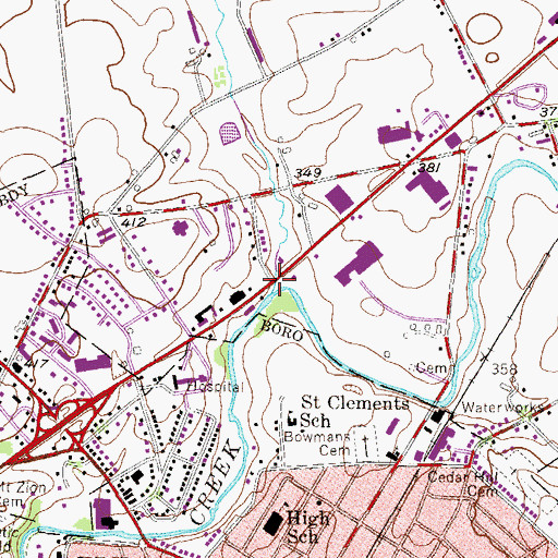 Topographic Map of Indian Run, PA
