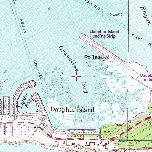 Topographic Map of Graveline Bay, AL