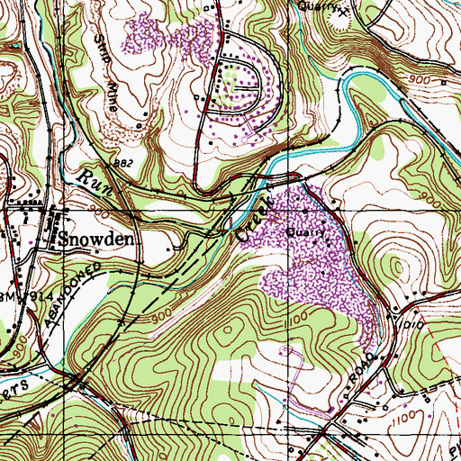 Topographic Map of Lick Run, PA
