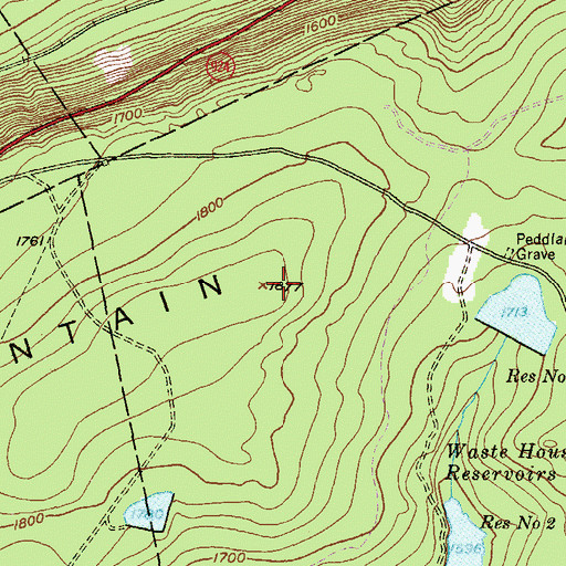 Topographic Map of Locust Mountain, PA