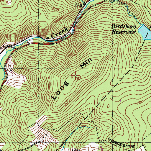 Topographic Map of Long Mountain, PA