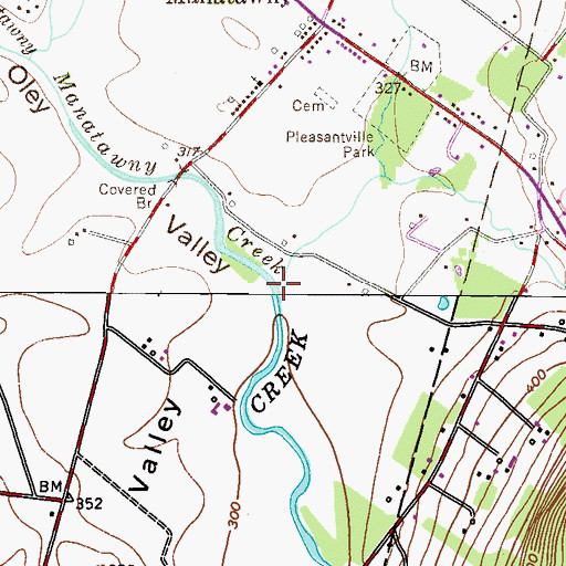 Topographic Map of Oysterville Creek, PA