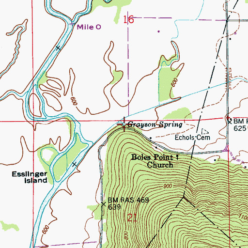 Topographic Map of Grayson Spring, AL