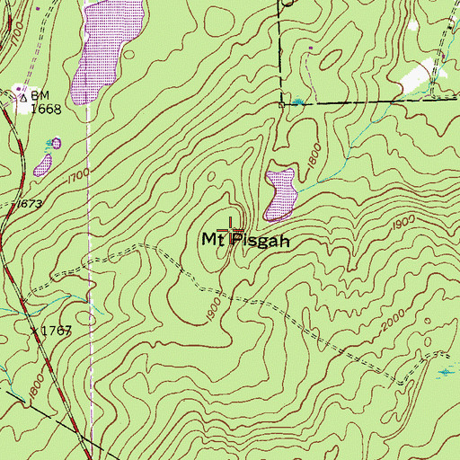 Topographic Map of Mount Pisgah, PA