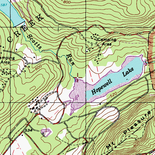 Topographic Map of Scotts Run, PA