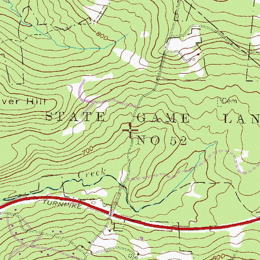 Topographic Map of State Game Lands Number 52, PA