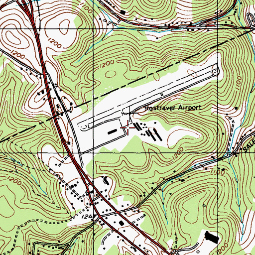 Topographic Map of Rostraver Airport, PA