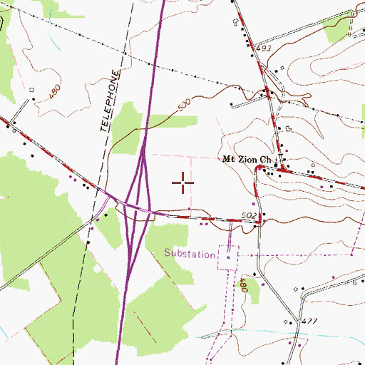 Topographic Map of Snyders Airport (historical), PA