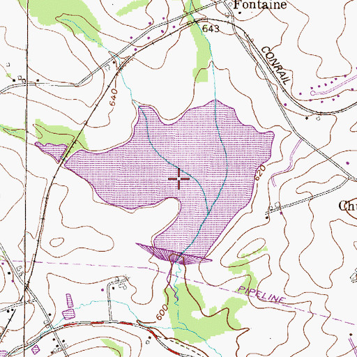 Topographic Map of Robert G Struble Dam, PA