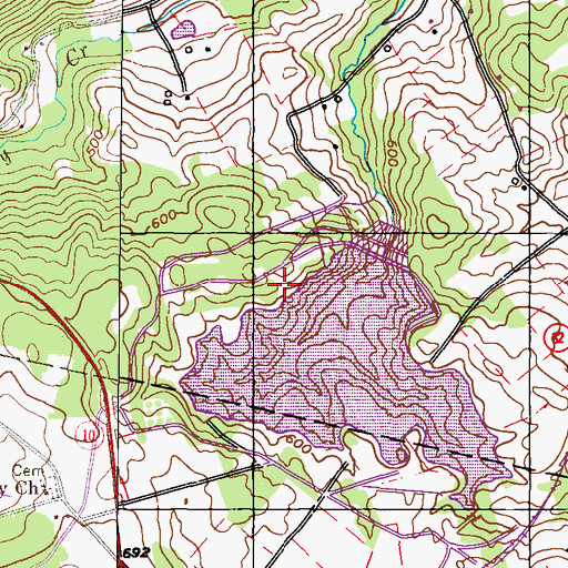 Topographic Map of Grace Mine Tailings Dam, PA