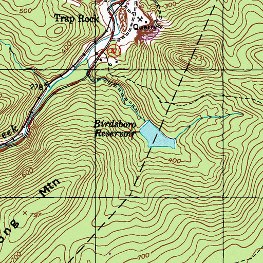 Topographic Map of Birdsboro Reservoir Dam, PA