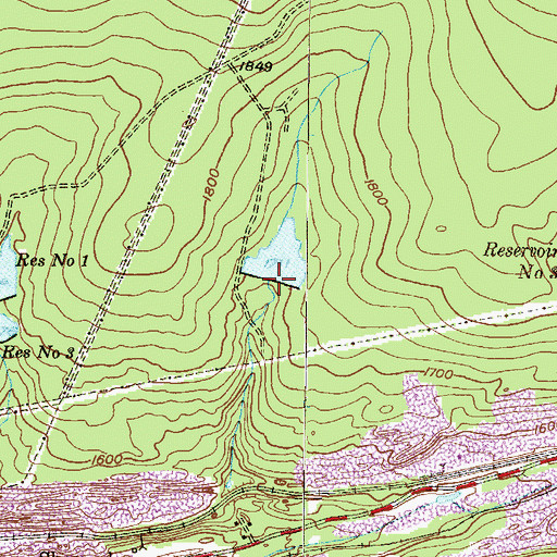 Topographic Map of Pole Run Dam Number Four, PA