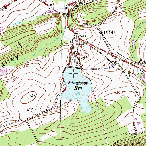 Topographic Map of Ringtown Dam Number Five, PA