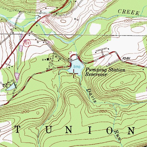 Topographic Map of Brandonville Pumping Station Dam, PA