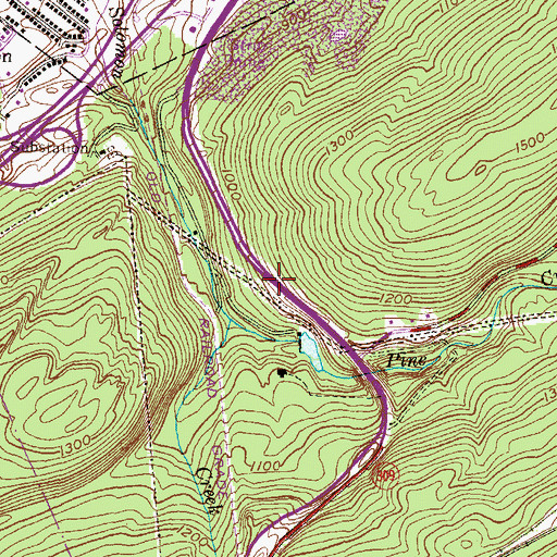 Topographic Map of Pine Run Dam Number One, PA