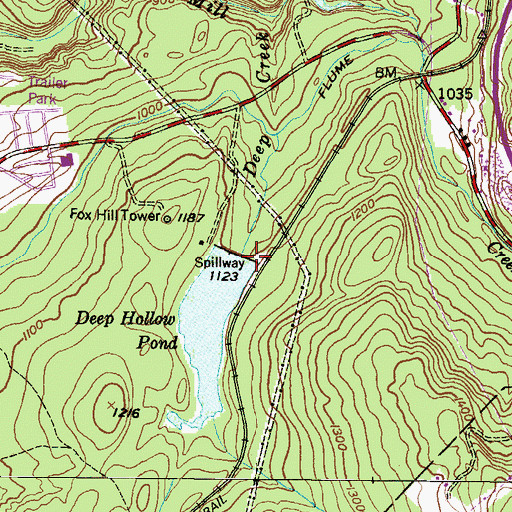 Topographic Map of Deep Hollow Dam, PA