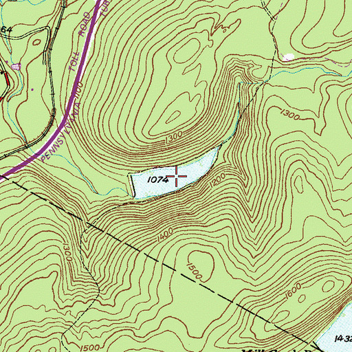 Topographic Map of Gardner Creek Reservoir, PA