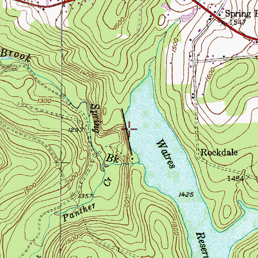 Topographic Map of Watres Dam, PA