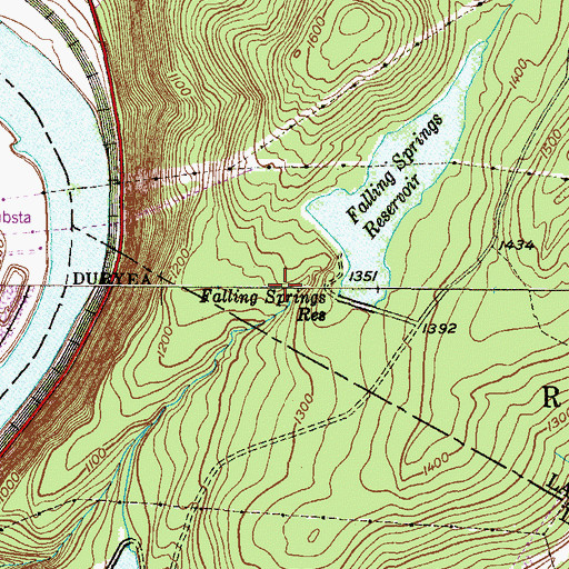 Topographic Map of Falling Springs Dam, PA