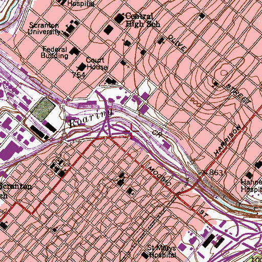 Topographic Map of YMCA Dam, PA
