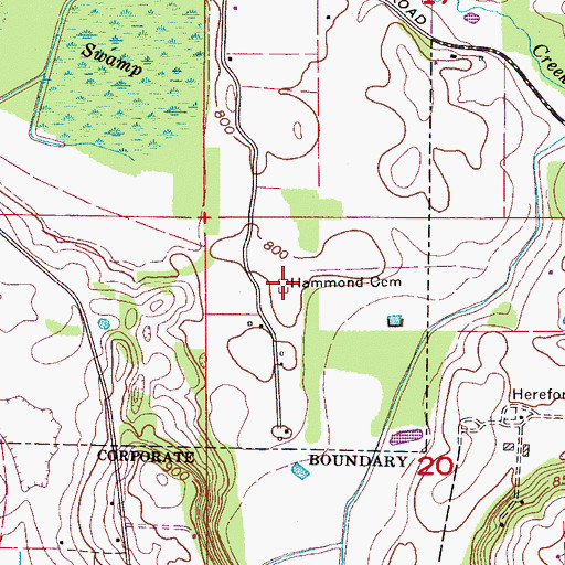 Topographic Map of Hammond Cemetery, AL
