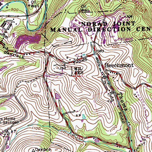 Topographic Map of Settlers Cabin County Regional Park, PA