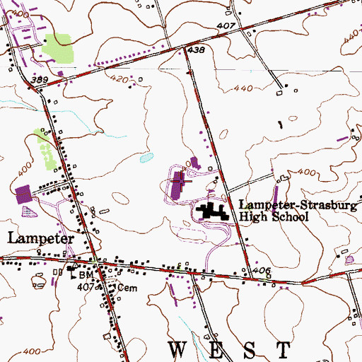 Topographic Map of Martin Melvin Junior High School, PA