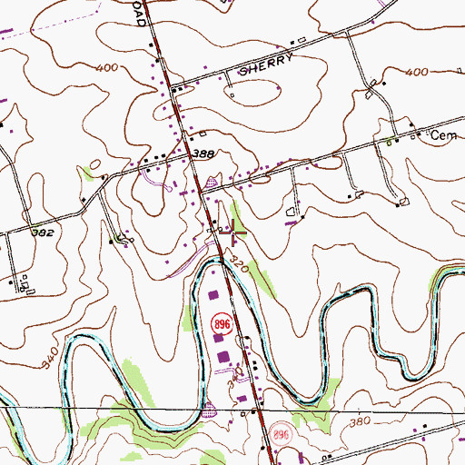 Topographic Map of Amish Village, PA