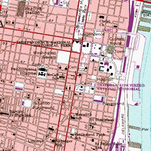Topographic Map of Presbyterian Historical Society, PA