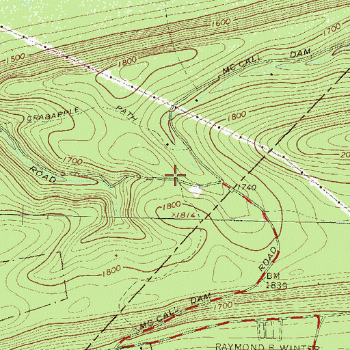 Topographic Map of Crabapple, PA