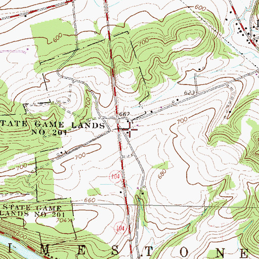 Topographic Map of Wehrs School, PA