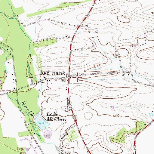Topographic Map of Red Bank School (historical), PA