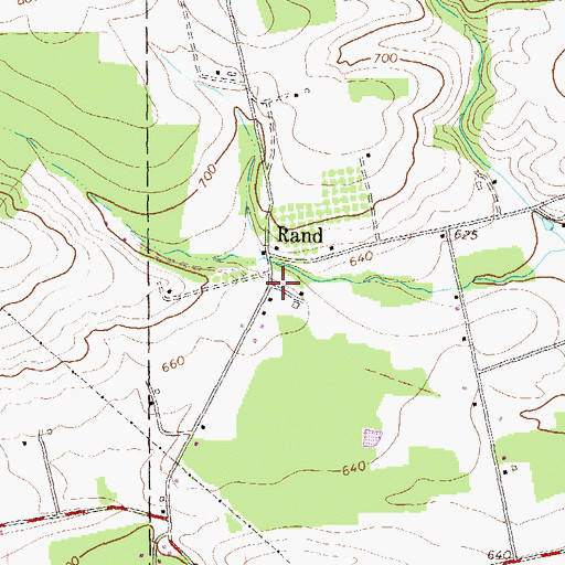 Topographic Map of Rand School (historical), PA