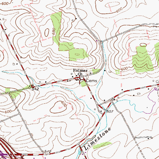 Topographic Map of Follmer School, PA